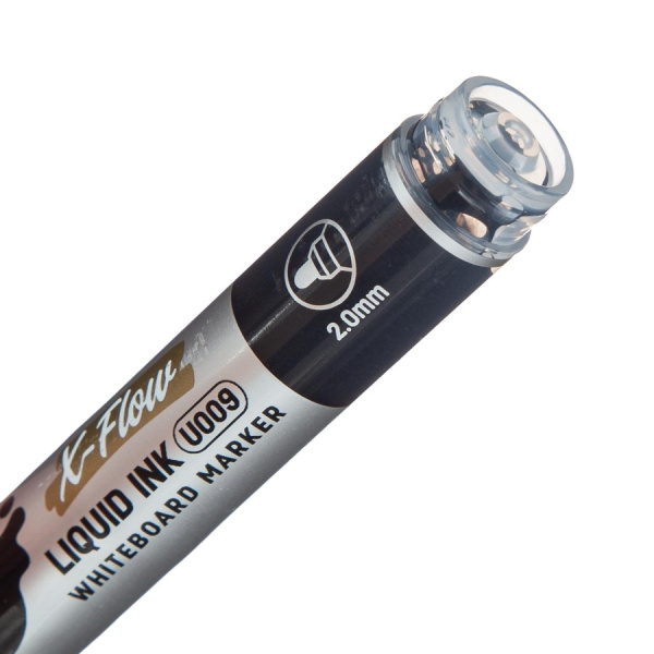 Маркер для доски DELI "X-flow" жидкие чернила, 2мм, черный (EU009-BK)