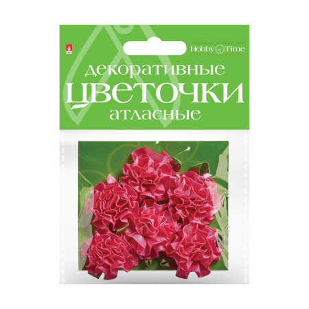 Декоративные украшения из ткани, атласные, набор №2, "Цветы" Hobby Time 2-399/02