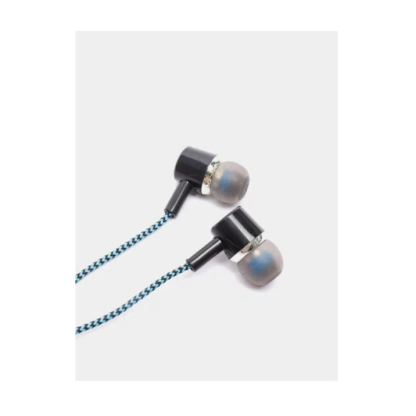 Гарнитура Perfeo MILD внутриканальные, чёрно-синий тканевый провод (PF_A4483)