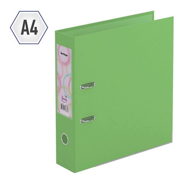 Папка-регистратор 70мм. BERLINGO "Spring" ниж.мет. кант, фисташковая (ATb_77119)