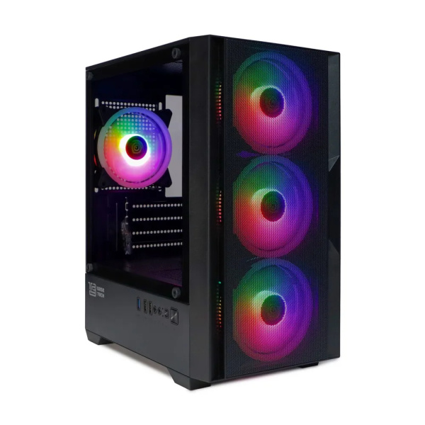 Корпус mATX Б_БП BaseTech eXtreme GFX-06 (USB3.0,Audio,TG,черный,4х120мм FRGB)[BT-GFX-06-MESH-4F-RGB]