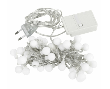 Электрогирлянда комнатная "Шарики" 10м 80LED тепл.белый, 220V контроллер ЗОЛОТАЯ СКАЗКА, 591349
