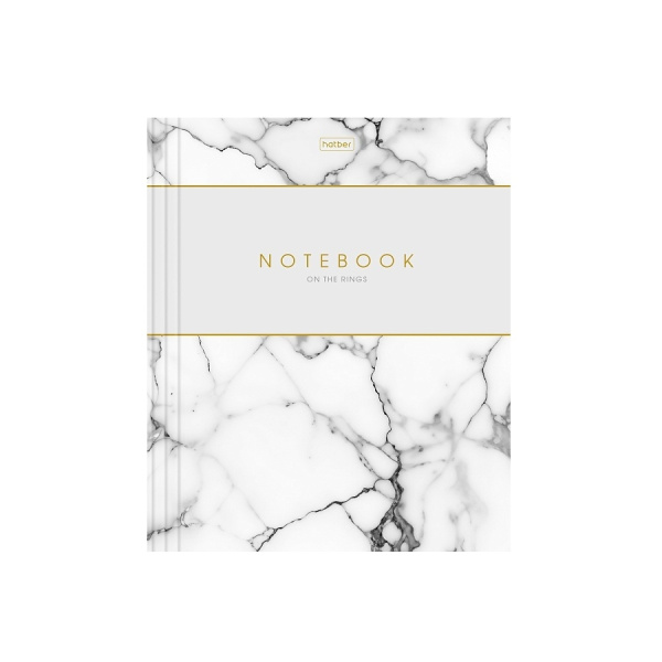 Тетрадь на кольцах 120л. "Marble white" Hatber (120ТК5В1_32785)