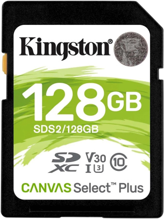 Карта памяти SDXC Kingston 128Gb Canvas Select Plus Class10, UHS-I U3 [SDS2/128GB]