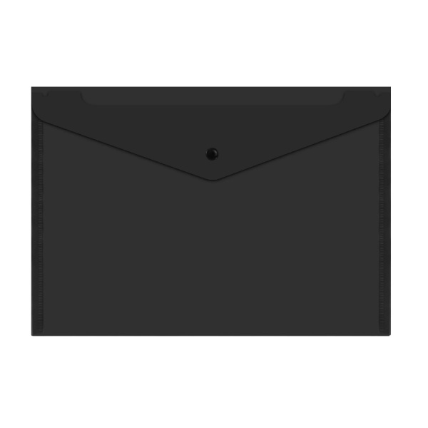 Папка-конверт на кнопке BRAUBERG A4 "Universal" черная (273072)