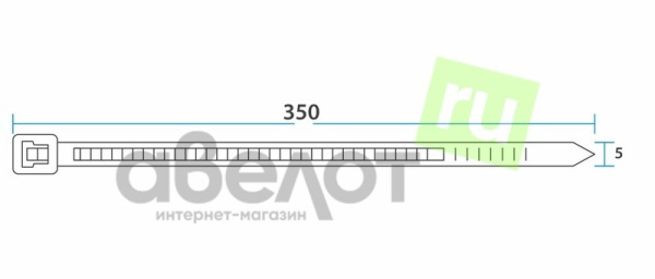 Стяжка(хомут) кабельная нейлоновая 350х4.8, черный, упаковка 100штук, Rexant 07-0351