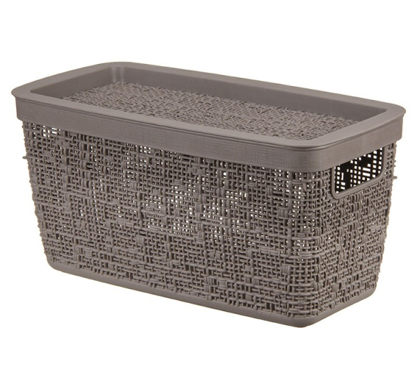 Коробка 4л БЯЗЬ с крышкой, Французский серый (М2325) (141386)