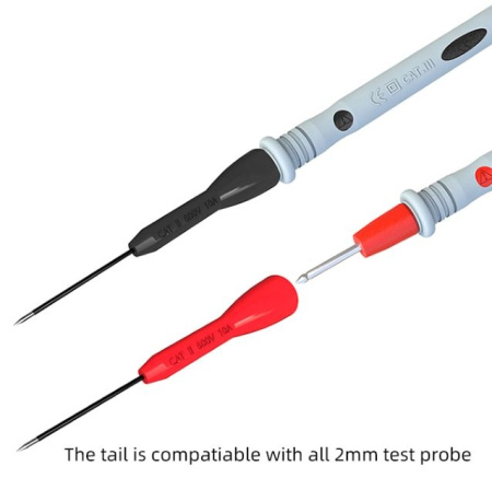 Насадка на щуп Cleqee P30038, игла 2мм, черный+красный