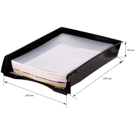 Лоток горизонтальный OfficeSpace Simple черный (HT_34413)
