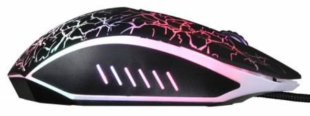 Игровая мышь USB Oklick 905G Invasion оптическая, 3200dpi, 5кн., подсветка, кабель 1.5м, Black