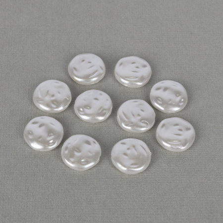 Бусина "Zlatka" пластик WDB-09 16 мм 10 шт №01 круглая плоская под жемчуг