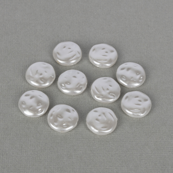 Бусина "Zlatka" пластик WDB-09 16 мм 10 шт №01 круглая плоская под жемчуг