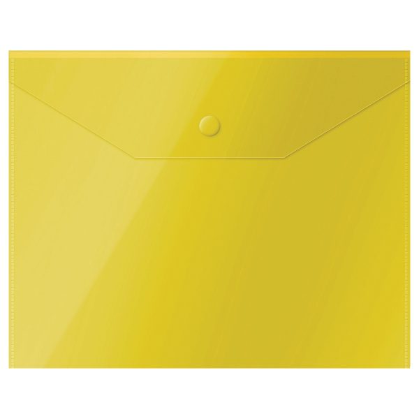 Папка-конверт на кнопке СТАММ А5, 150мкм, желтая (ММ-31903)