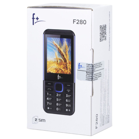 Сотовый F+ F280 Black 2sim/2.8"/240*320/32Mb/microSD/0.08МпBt/1000мАч/моноблок Сотовый F+ F280 Black 2sim/2.8"/240*320/32Mb/microSD/0.08МпBt/1000мАч/моноблок