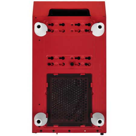 Корпус без блока питания/ Case WIZMAX EM1, Mini-Tower, TG, 1x160mm + 1x120mm LED, 1xUSB-A 3.0 + 2xUSB-A 2.0, mATX, mITX, Woofer Red (EM1 Woofer Red)