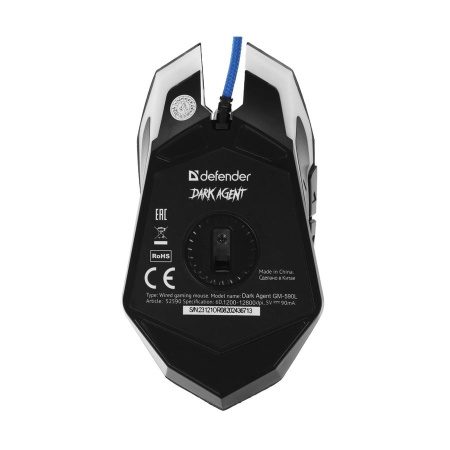 Игровая мышь USB Defender Dark Agent GM-590L оптика, 6 кнопок, 12800dpi
