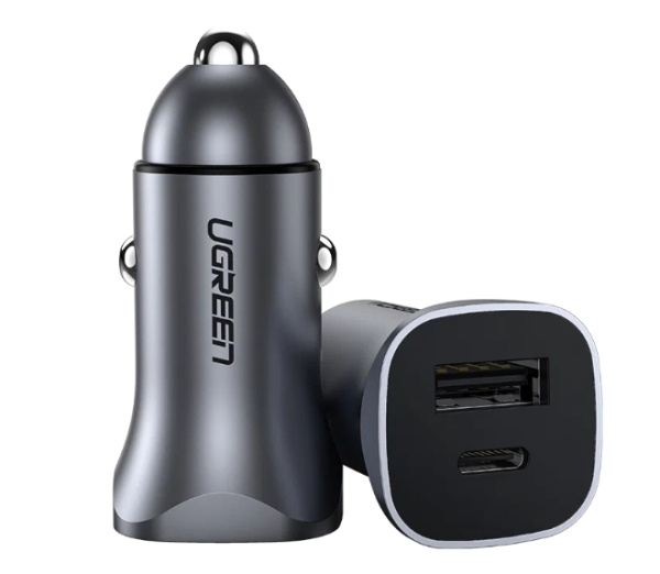 Автомобильное_З\У - USB + Type C UGREEN CD130 (40858) 30W, PD, QC, серое