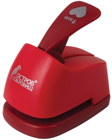 Дырокол фигурный "Сердце", диаметр вырезной фигуры 9 мм, ОСТРОВ СОКРОВИЩ, 227146