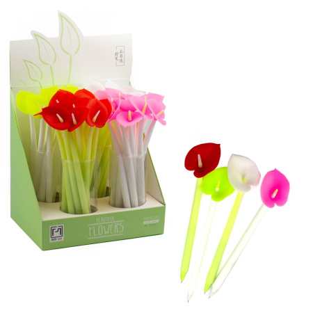 Ручка гелевая ALINGAR "Flowers" 0,7мм., черная (AL6530)