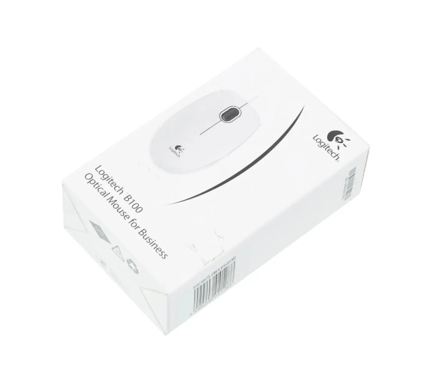 Мышь USB Logitech B100 (910-003360) оптическая, 800dpi, кабель 1.8м, White