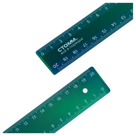 Линейка 20см. СТАММ зеленый, хамелеон (ЛН-31855)