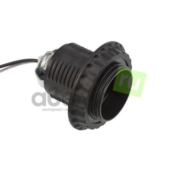 Патрон электрический Е27, с проводом, черный, Rexant 11-8876