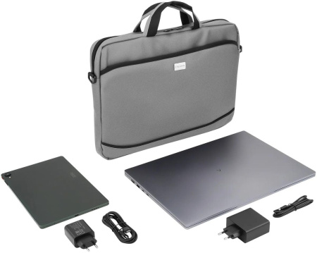 Сумка_для_ноутбука 15.6" Digma R-212 серый/черный полиэстер (R212GBK)