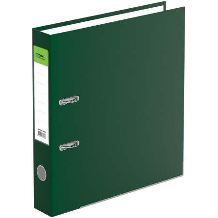 Папка-регистратор 50мм. СТАММ "Бизнес" бумвинил, мет. кант, зеленый ММ-31838