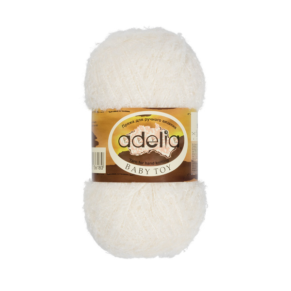 Пряжа ADELIA "BABY TOY" 100% нейлон 1 шт. х 50 г 255 м ± 10 м №01 БЕЛЫЙ