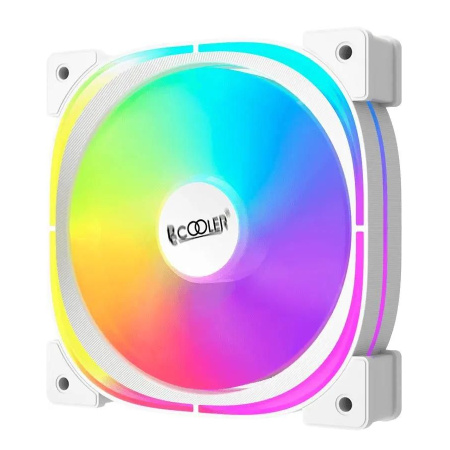 Кулер в корпус 120х120х25 PCCooler EF120 ARGB W (600-1500prm/4Pin PWM/3Pin ARGB/61.3 CFM/25.7дБ/подшипник гидравлический/ARGB)