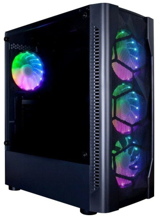 Корпус mATX Б_БП 1STPLAYER DK D4 BLACK (USB3.0, Audio, WN, RGB, черный)[D4-BK-4G6]