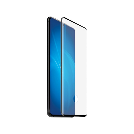 Защитное стекло для Samsung Galaxy S20 Ultra с цветной рамкой (fullscreen+ fullglue) 3D Black DF sCo