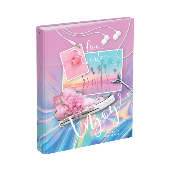 Тетрадь на кольцах 120л. "Enjoy" BG (ТТ5к120_лг 10095)