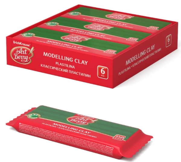 Пластилин 150гр. ErichKrause классический, зеленый (46457)