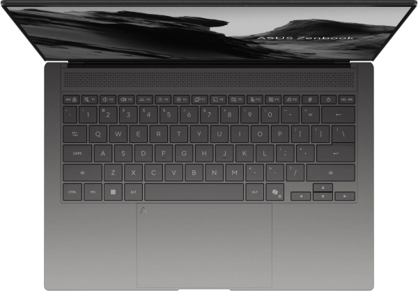 Ноутубук ASUS Zenbook S 14 UX5406AA-SW416W Intel Core Ultra 7 355/LPDDR5X 32GB/512GB SSD/Intel Arc Graphics/14" 3K (2880 x 1800) OLED 16:10,WiFi 7+BT 6.0/Win11 Home/Antrim Gray/1.20 kg