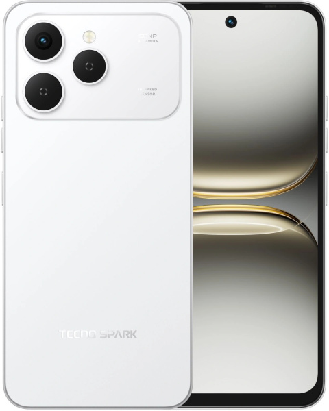 Смартфон Tecno SPARK 40 8Гб 256Гб Veil White 6.67", IPS, 1600*720, 2*2+6*1.7ГГц, 50Мп, 8Мп, 4G, NFC, 5200мАч, And 15