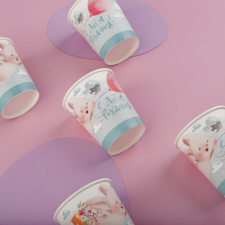 Бумажные стаканы "Сute bunny" MESHU 6шт. (MS_55440)