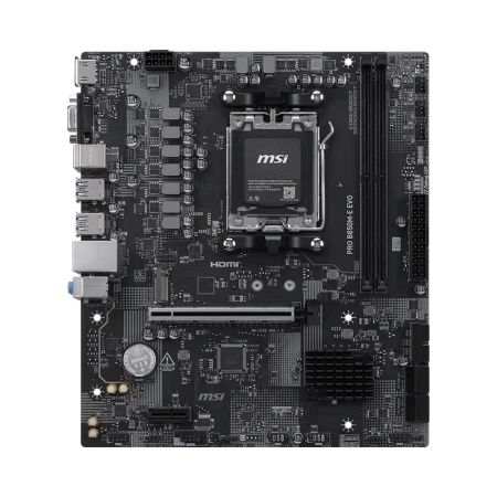Материнская плата MSI PRO B850M-E EVO Socket AM5 AMD B850 2xDDR5 mATX AC`97 8ch(7.1) 2.5Gg RAID+VGA+HDMI