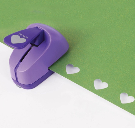 Дырокол фигурный "Сердце", диаметр вырезной фигуры 16 мм, ОСТРОВ СОКРОВИЩ, 227148