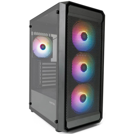 Корпус ATX Б_БП XASTRA A403 4FRGB Black (USB3.0,Audio,TG,черный,Mesh,4х120мм FRGB,CPU Cooler до 160мм, VGA до 285мм)[A403-4FC12F]