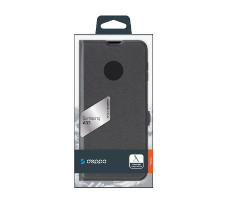 Чехол-книжка для Samsung Galaxy A33 Deppa Book Cover SL с боковым замком, черный (88174)
