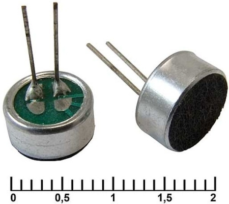 Микрофон электретный  9.7*4.5мм, на плату, 4.5в, 30..44дБ, всенаправленный, DG09745CD(-P)
