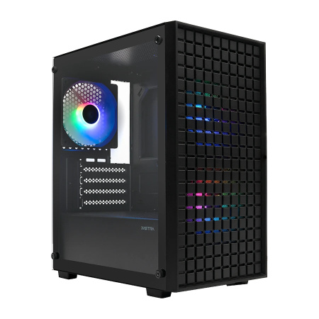 Корпус mATX Б_БП XASTRA A306M 3FRGB Black (USB3.0,Audio,TG,черный,Mesh,3х120мм FRGB,CPU Cooler до 155мм, VGA до 275мм)[A306M-3FC12F]