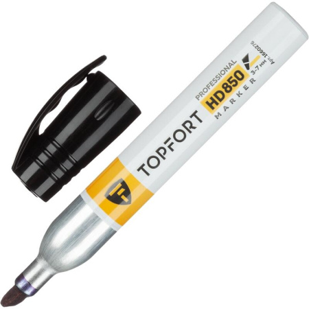 Маркер перманентный TOPFORT HD850 промышленный, 3-7мм, черный 1660276