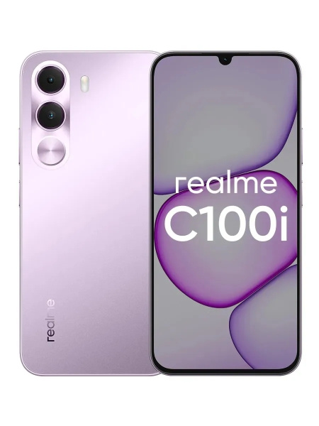 Смартфон Realme C100i 4Гб 128Гб Фиолетовый 6.8", IPS, 1520*720, 2*1.8+6*1.6ГГц, 8Мп, 5Мп, 4G, NFC, 7000мАч, And 16