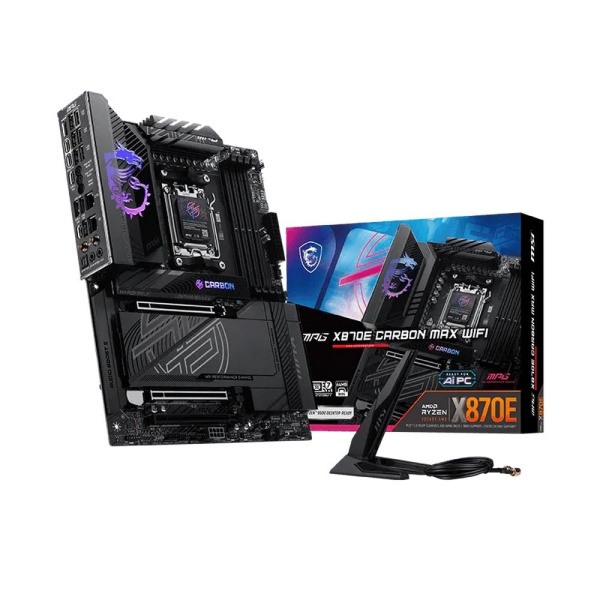 Материнская плата MSI MPG X870E CARBON MAX WIFI Socket AM5 AMD X870E 4xDDR5 ATX AC`97 8ch(7.1) 5Gigabit + 2.5Gigabit Ethernet RAID+HDMI