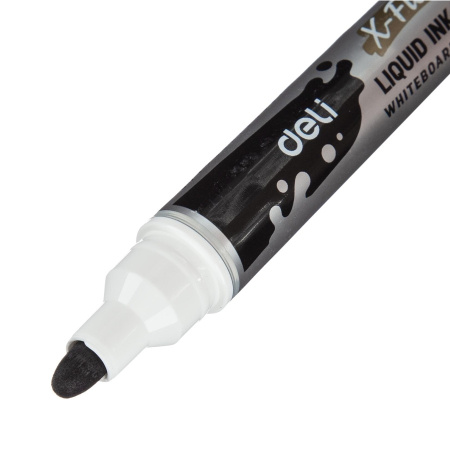 Маркер для доски DELI "X-flow" жидкие чернила, 2мм, черный (EU009-BK)