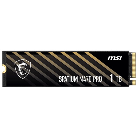 Твердотельный накопитель MSI SSD SPATIUM M470 Pro, 1000GB, M.2(22x80mm), NVMe, PCIe 4.0 x4, 3D TLC, R/W 6000/4500, IOPs 950 000/950 000, TBW 320, DWPD 0.2 (5 лет)