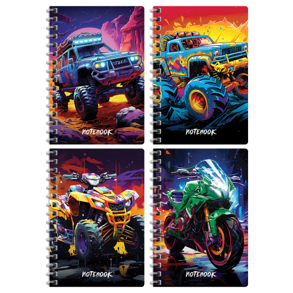 Записная книжка А6 80л. "Bright cars" гребень BG ЗК6гр80 12793