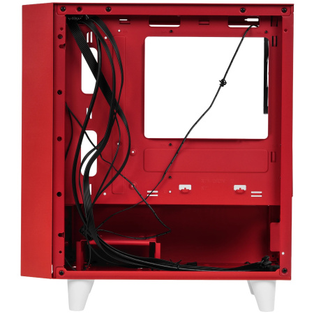 Корпус без блока питания/ Case WIZMAX EM1, Mini-Tower, TG, 1x160mm + 1x120mm LED, 1xUSB-A 3.0 + 2xUSB-A 2.0, mATX, mITX, Woofer Red (EM1 Woofer Red)